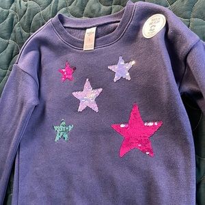SZ 5 Osh kosh Navy blue with sequin stars sweatshirt